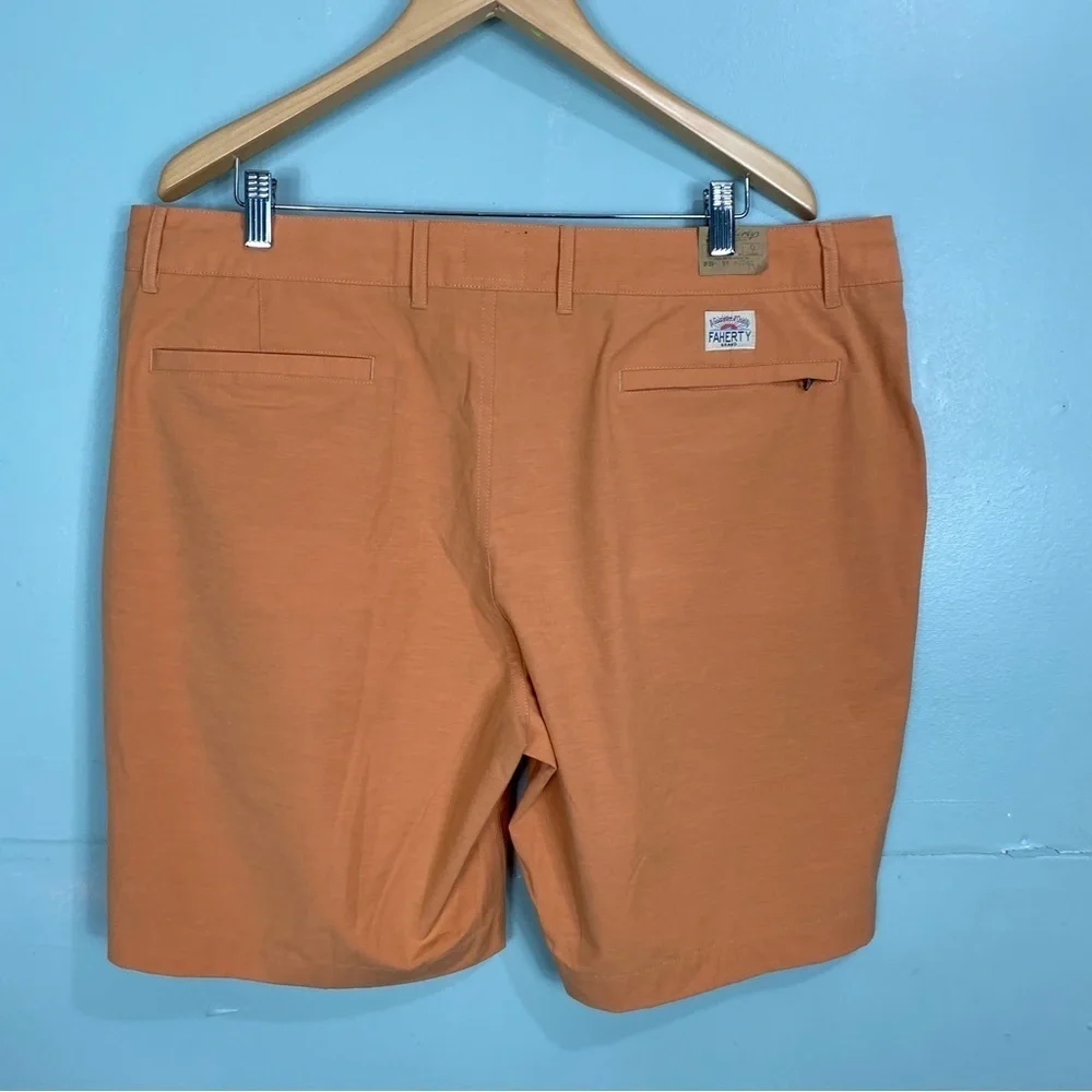Faherty MSC0012 Mens Belt Loop All‎ Day & Trade Short Orange Sz 40 NWOT